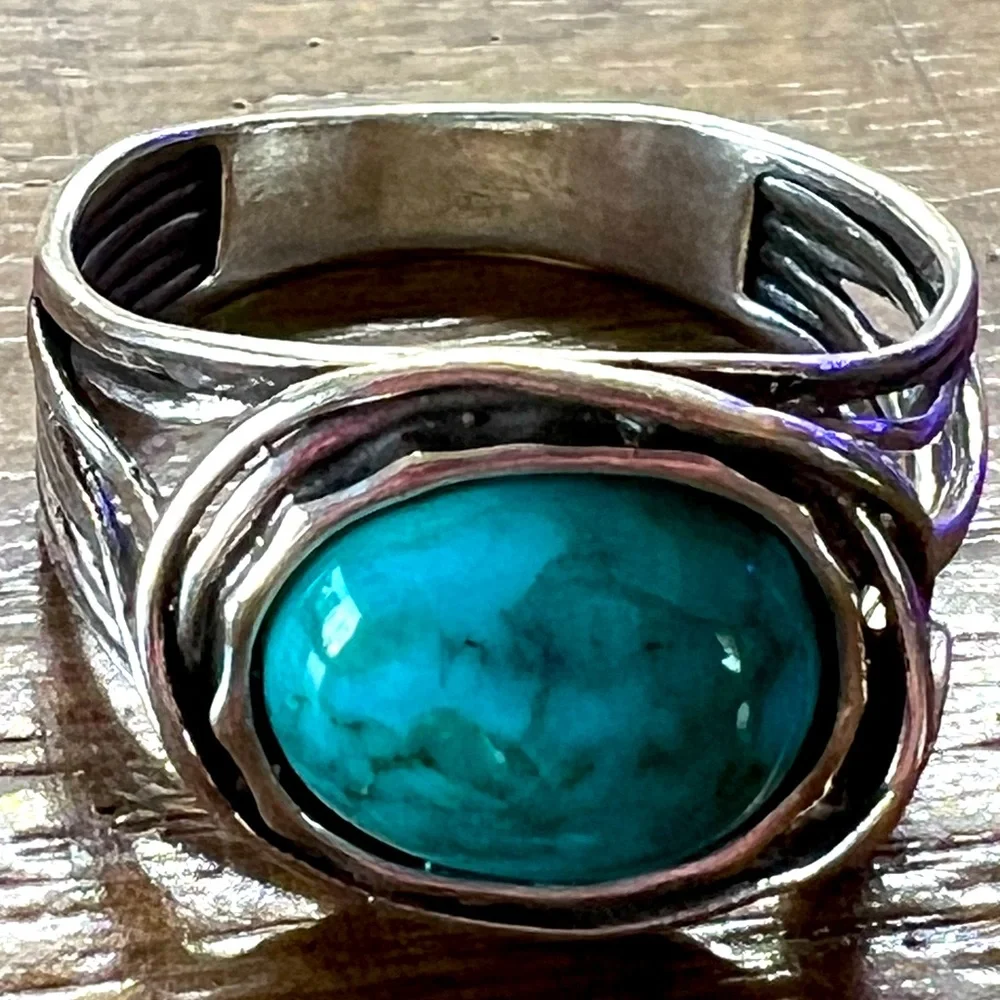 Grace & Heart DREAM ON TURQUOISE RING Size 5 .925 Sterling Silver SUMMER VIBES